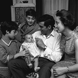 Frankie Vaughan at home with his family Left to Right Susan Vaughan Andrew Vaughan David