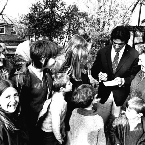Frankie Vaughan signs autographs for fans during a visit to Ryton Park Country Club to Frankie Vaughan signs autographs for fans during a visit to Ryton Park Country Club to