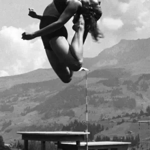 Franline Ruth Bittmann, of Basle, rhythm expert, seems to have jumped as high as the 10