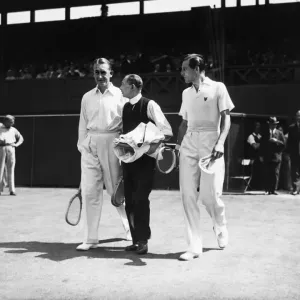 Print of Fred Perry on Wimbledon Centre Court, 1934 Print of Fred Perry on Wimbledon Centre Court, 1934