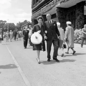 Fred Perry with Barbara Riese Wimbledon Print 1962 Fred Perry with Barbara Riese Wimbledon Print 1962