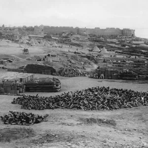The French Stores Depot at Seddul Bahr, Gallipoli in the background. Circa May 1915 The French Stores Depot at Seddul Bahr, Gallipoli in the background. Circa May 1915