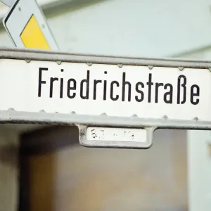 Friedrichstrasze, Street sign, central Berlin, Germany, 7th April 1995 Friedrichstrasze, Street sign, central Berlin, Germany, 7th April 1995