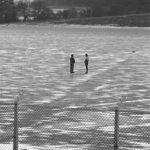 Frozen Park Lake, Birmingham, England, 17th February 1986 Frozen Park Lake, Birmingham, England, 17th February 1986