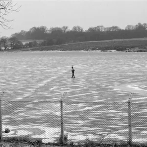Frozen Park Lake, Birmingham, England, 17th February 1986 Frozen Park Lake, Birmingham, England, 17th February 1986