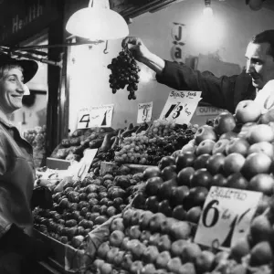 Fruit and Vegetables Stall Print, Cardiff, Wales, 1965 Fruit and Vegetables Stall Print, Cardiff, Wales, 1965