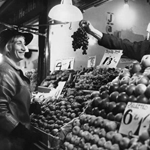Fruit and Vegetables Stall, Cardiff, Wales, 3rd December 1965