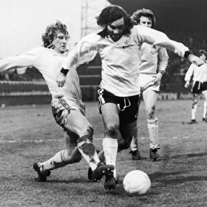 Fulham v. Burnley. George Best of Fulham flies past Smith of Burnley