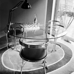 Furniture in the shop window of Liberty department store. 21st April 1969