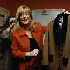 Gaby Roslin TV Presenter of Channel Four Big Breakfast TV Programme in the wardrobe Gaby Roslin TV Presenter of Channel Four Big Breakfast TV Programme in the wardrobe