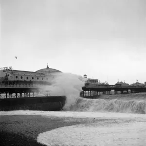 Gales at Brighton. A beautiful milky wave at Brighton, the pier can be seen in Gales at Brighton. A beautiful milky wave at Brighton, the pier can be seen in