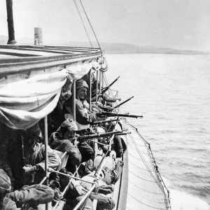 Turkish Soldiers Watch British Troops in the Sea of Marmora Print Turkish Soldiers Watch British Troops in the Sea of Marmora Print
