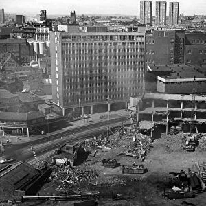 Part of Gallowgate, Newcastle, flattened to make way for the new St. James Station