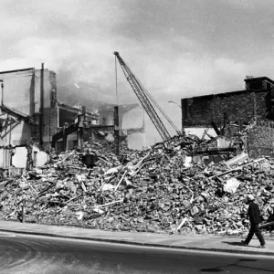 Part of Gallowgate, Newcastle, flattened to make way for the new St. James Station Part of Gallowgate, Newcastle, flattened to make way for the new St. James Station