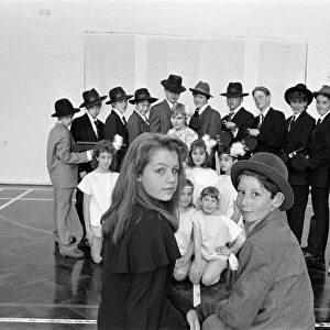 Gangsters... pupils at Lepton Middle School, which closes in a few weeks are rehearsing