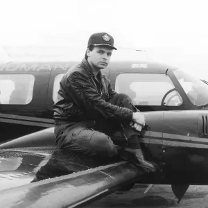 Gary Numan with Black Navajo Twin-Engined Plane Print 00676