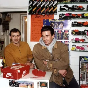 Gary Stretch visits Charlie Magri in his Bethnal Green sports shop print Gary Stretch visits Charlie Magri in his Bethnal Green sports shop print