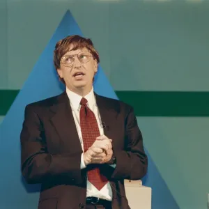 Bill Gates C. E. O. of Microsoft seen here at Inside Track 95'event at the N. E Bill Gates C. E. O. of Microsoft seen here at Inside Track 95'event at the N. E