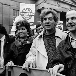 Gay Rights March February 1988 Actors Ian McKellen and Michael Cashman