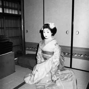 Geisha girl, Katsuno, pictured in her Geisha House in Kyoto, Japan, 8th March 1982 Geisha girl, Katsuno, pictured in her Geisha House in Kyoto, Japan, 8th March 1982