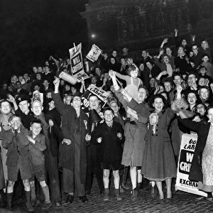 General Election 1950. Youngest member of the 3, 000 crowd which gathered in Albert Square