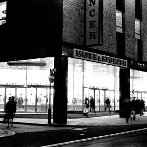 General pictures of Newcastle City Centre at night 8 December 1970 - Marks & Spencer