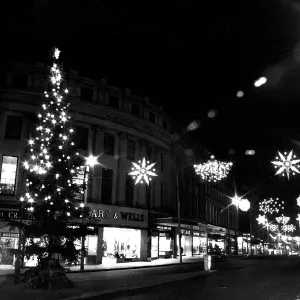 General pictures of Newcastle City Centre at night with the Christmas decorations in full
