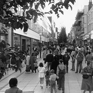 General scene of Bold Street, Liverpool 31st October 1989