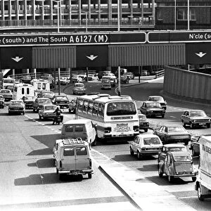 General scenes of traffic scenes in Newcastle - traffic jams on the Central Motorway