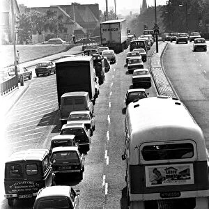 General scenes of traffic scenes in Newcastle - Traffic jams on the Coast Road at Heaton