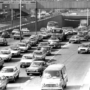 General scenes of traffic scenes in Newcastle - A traffic jam on the Central Motorway