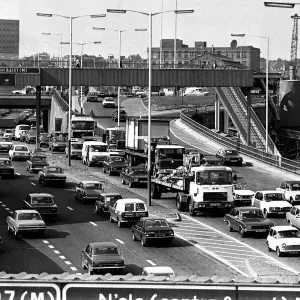 General scenes of traffic scenes in Newcastle - A traffic jam on the Central Motorway