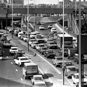 General scenes of traffic scenes in Newcastle - A traffic jam on the Central Motorway