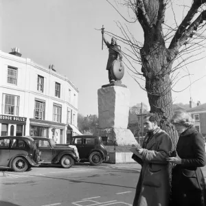General Street Scene of Winchester City Print, January 1953