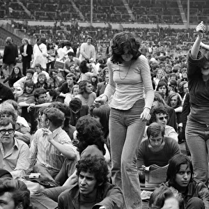 A general view of the audience at the London Rock and Roll Show at Wembley Stadium