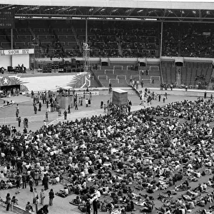 A general view of the audience at the London Rock and Roll Show at Wembley Stadium
