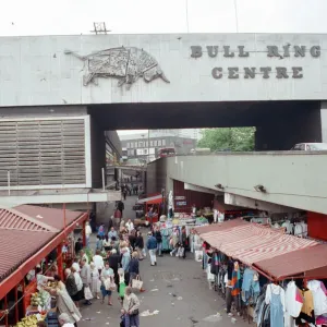 General view of the Bull Ring shopping centre in Birmingham. 18th May 1990 General view of the Bull Ring shopping centre in Birmingham. 18th May 1990