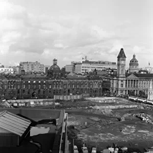 General view of the city of Birmingham, West Midlands. October 1967