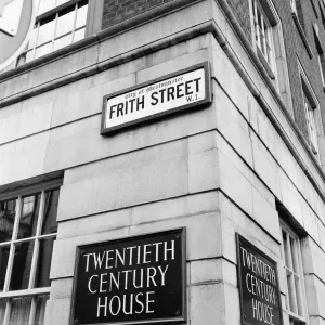 General view of Frith Street, Soho, London, 26th June 1956
