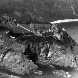 General view of Dunnottar Castle Print, circa 1935