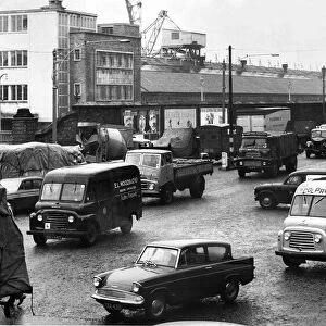General view showing the busy traffic scenes along New Quay on the dock Road in Liverpool