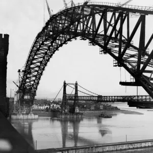 General view showing the new Runcorn - Widnes bridge in the final stages of construction General view showing the new Runcorn - Widnes bridge in the final stages of construction