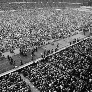 General view showing the thousands of fans at the Midsummer Music concert at Wembley