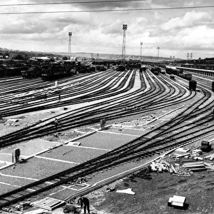A general view of the sidings at the new Tyne marshalling yard at Lamesley on 21st June