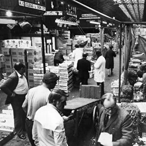 General view of Smithfield Market in Manchester. 13th September 1973