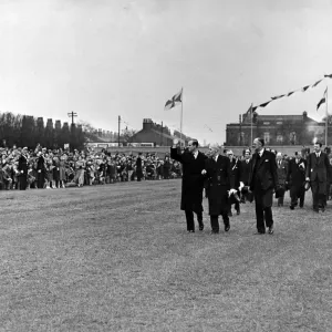 A general view of the stadium as Prince Philip, Duke of Edinburgh, accompanied by Mr A A general view of the stadium as Prince Philip, Duke of Edinburgh, accompanied by Mr A