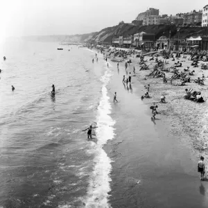 General views and children enjoying the water at Bournemouth Beach, Dorset General views and children enjoying the water at Bournemouth Beach, Dorset