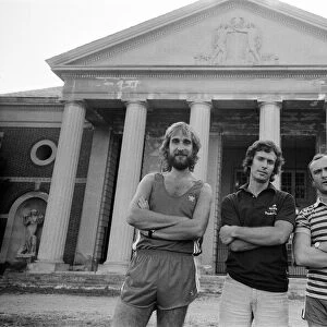 Genesis (Phil Collins, Mike Rutherford and Tony Banks) ahead of a concert in Saratoga
