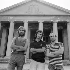 Genesis (Phil Collins, Mike Rutherford and Tony Banks) ahead of a concert in Saratoga