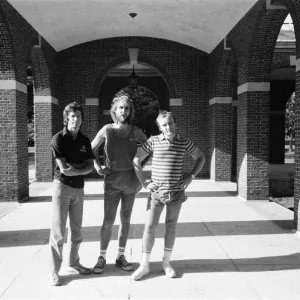 Genesis (Phil Collins, Mike Rutherford and Tony Banks) ahead of a concert in Saratoga